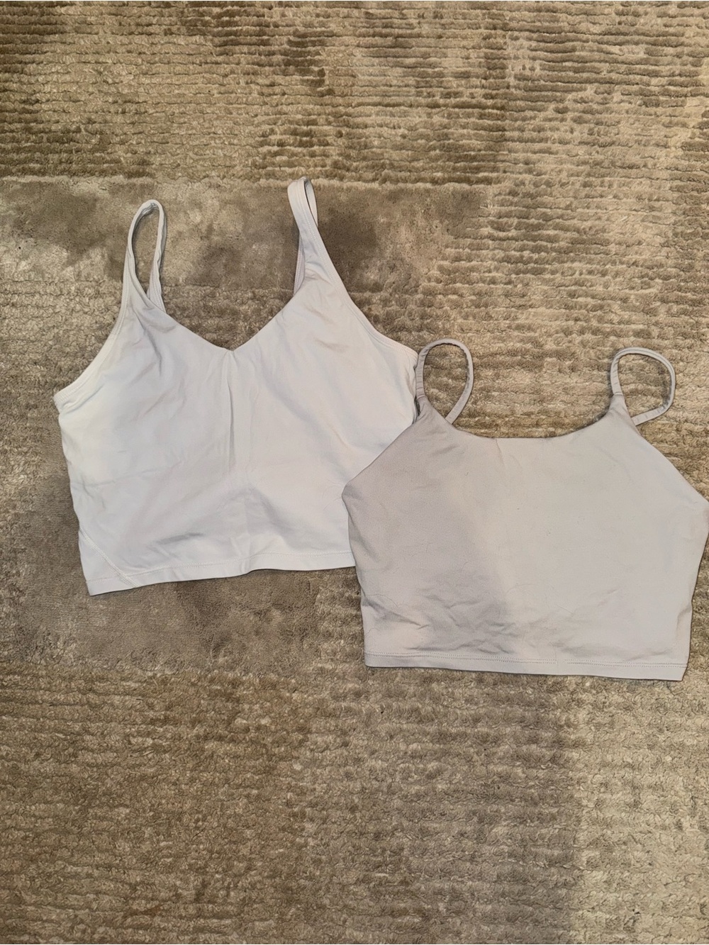 Amazon Women’s Seamless Spaghetti Strap Crop Tops - Light Gray & Pale Gray